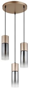 Lustra cu 3 Pendule metal sticla fumurie ANNIKA