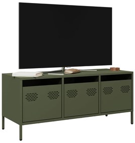 vidaXL Dulap TV, verde măsliniu, 101,5x39x43,5cm, oțel laminat la rece