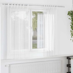 vidaXL Perdele Voile cu Bucle 2 buc Alb 140x175 cm