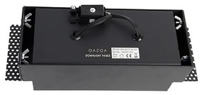 Set de 6 spoturi încastrate negre GU10 reglabile fără ramă cu 2 lumini - Oneon