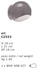 Aplica de perete din ceramica design italian realizata manual AYRTON
