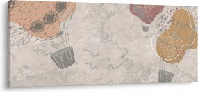 Tablou - Baloane deasupra orașului, nuanțe reci (120x50 cm)