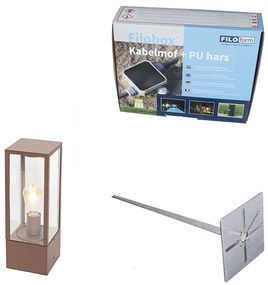 Lampă industrială de exterior în picioare ruginiu maro 40 cm IP44 - Charlois
