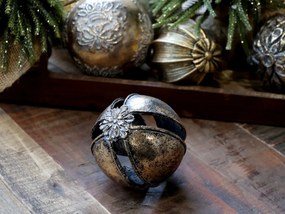 Glob decorativ vintage, auriu antichizat, D9 cm, „Antique”