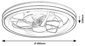 Plafonieră LED dimabilă cu ventilator Rabalux 71335 FANRICIUS 40W/230V 3000/4000/6000K + telecomandă