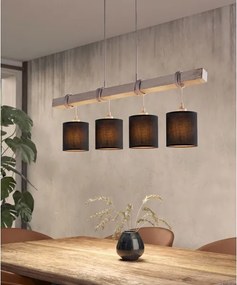 Brilagi - Lustră LED suspendată pe cablu NUBILA 4xE27/60W/230V gri/negru