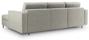 Canapea extensibilă cu șezlong dreapta Milo Casa Santo, gri deschis