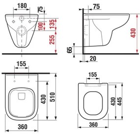 JIKA H8666140000001 - Vas WC suspendat DEEP + capac WC cu închidere lentă SoftClose DEEP