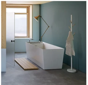 Cada de baie freestanding Tina din marmura, cu preaplin, 155 x 70 cm