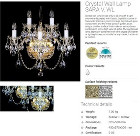 Aplica de perete Cristal Bohemia Exclusive SARA V. CE