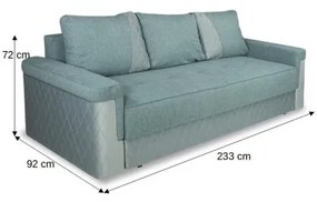 Canapea Extensibila Cu Lada Torino Lift Albastru, 233 x 92 Cm