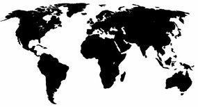 Sticker decorativ perete earth, 70x36 cm, negru