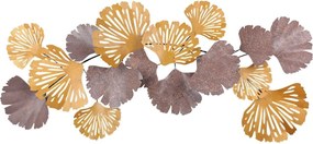 Decoratiune perete GERGO, bej/auriu, metal, 130x6x60 cm