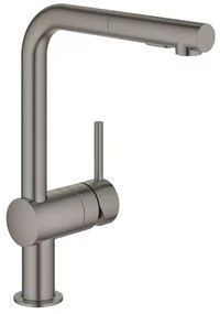 Baterie bucatarie cu dus extractabil Grohe Minta 2 tipuri de jet antracit periat Hard Graphite