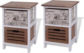 vidaXL Noptiere din lemn, 2 buc