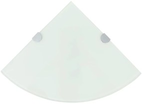 vidaXL Raft de colț cu suporți din crom, sticlă, 25 x 25 cm