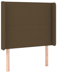 Pat box spring cu saltea, maro inchis, 80x200 cm, textil Maro inchis, 80 x 200 cm, Design simplu