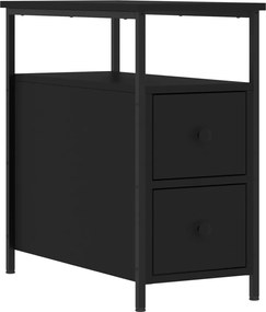 vidaXL Noptieră, negru, 30x60x60 cm, lemn prelucrat