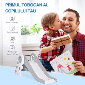 HomCom tobogan plastic copii 1-3 ani, 133x52x58cm, gri+alb | AOSOM RO