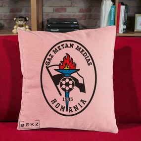 Perna Personalizata Gaz Metan Medias 1945 Fotbal, 40x40 cm, Roz, Husa Detasabila, Perna Inclusa, BEKZ®