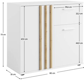 Dulap TOLIS 2D1S, alb