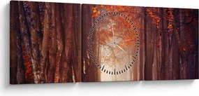 Tablou - Pădurea de toamnă (cu ceas) (90x30 cm)
