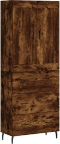 vidaXL Dulap înalt, stejar fumuriu, 69,5x34x180, lemn compozit