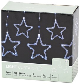 Decorațiune luminoasă pentru exterior Stars,200x60cm, LED, alb strălucitor, temporizator, 200 cm
