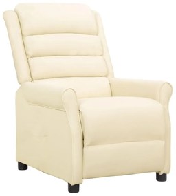 3093200 vidaXL Fotoliu cu ridicare, crem, piele ecologică