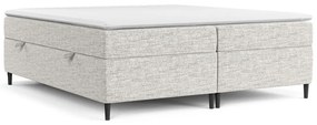 Pat boxspring gri deschis cu spațiu de depozitare 180x200 cm Araya – Maison de Rêve