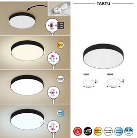 Plafoniera LED slim de exterior IP44 Tartu negru 17,5cm