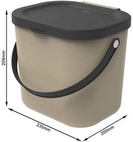 Recipient pentru deșeuri compostabile maro deschis 6 l Albula – Rotho