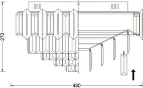 BRILAGI - Plafonieră SPECTRA, 5x E14/40W/230V, diametru 48 cm, crom lucios
