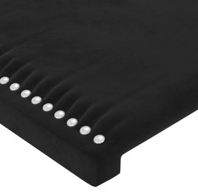 Cadru de pat cu tablie, negru, 90x190 cm, catifea Negru, 90 x 190 cm, Culoare unica si cuie de tapiterie