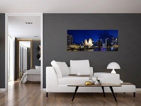 Tablou Singapore nocturn (120x50 cm)