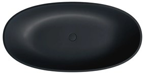 Omnires Shell M+ cada freestanding 148x75 cm ovala negru SHELL148WWBLV