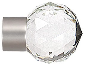 Set capat decorativ pentru galerie 19 mm kula cristal crom mat 2 bucati