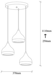 Candelabru haaus Yildo, 40 W, Negru/Cupru, D 37 x H 111 cm