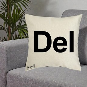 Perna Personalizata Tasta Del Tipografie Bold, 40x40 cm, Ecru, Husa Detasabila, Perna Inclusa, BEKZ®