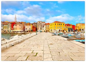 Tablou pe sticlă - Orașul Istrian vechi Poreč, Croația (70x50 cm)