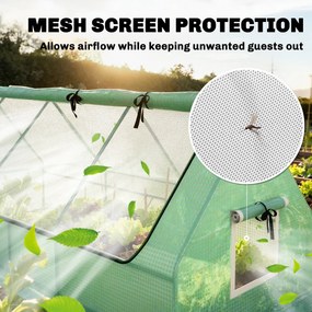 Outsunny Seră de Grădină cu 2 Ferestre Laterale și Fereastră Centrală Rulantă, din Oțel, PE și PP, 240x90x90 cm, Verde | Aosom Romania