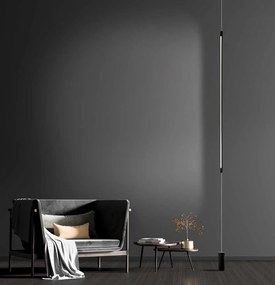 Lampa LED suspendata tip lampadar minimalist Fily negru