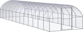 vidaXL Coteț de găini pentru exterior, 3x12x2 m, oțel zincat