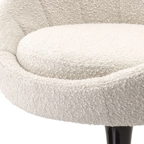 Scaun pivotant design elegant LUX O'Neill, boucle crem 114953 HZ