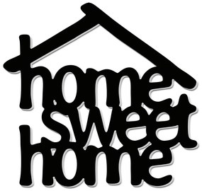 Decoratiune perete 3D, 40x40 cm, home sweet home, negru