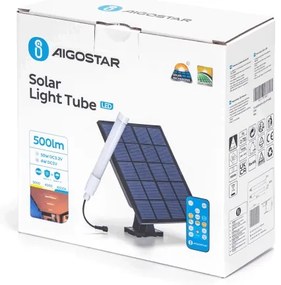 Tub LED cu panou solar Aigostar LED/3,2V 3000K/4000K/6500K IP65 + telecomandă