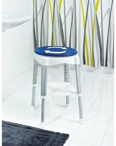 SAPHO A0050401 Scaun rotativ pentru persoane cuhandicap, înălțime reglabilă, alb/albastru