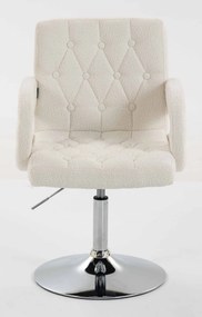 HR8404KW Scaun Crem Boucle cu Bază Aurie