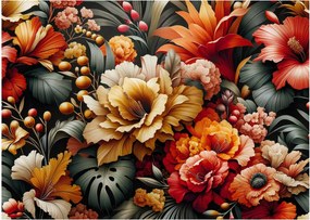 Tablou - Flori portocalii și roșii (70x50 cm)