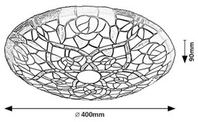 Brilagi - Plafonieră Tiffany cu vitralii GARLAN, 2xE27/60W/230V